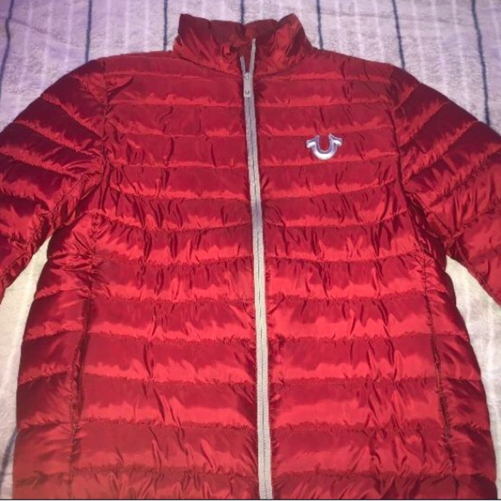 True Religion Red Puffer Jacket